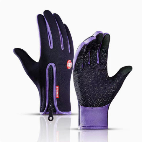 Vinterhansker med touchfingre og glidelås