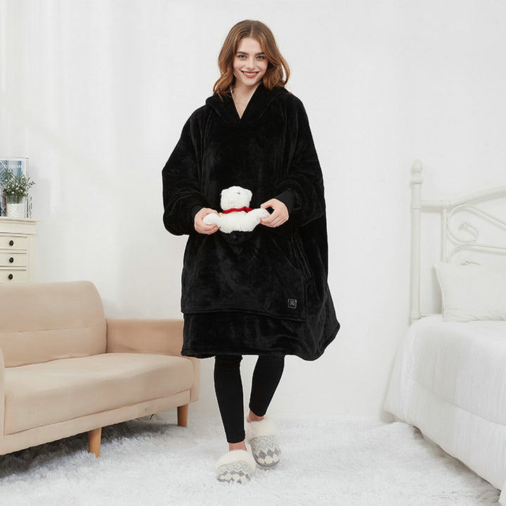 Pleddgenser med varme – USB-oppvarmet oversized hoodie