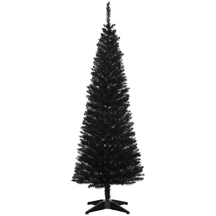 Varmeriket Smalt svart juletre på 150 cm med 294 grentupper