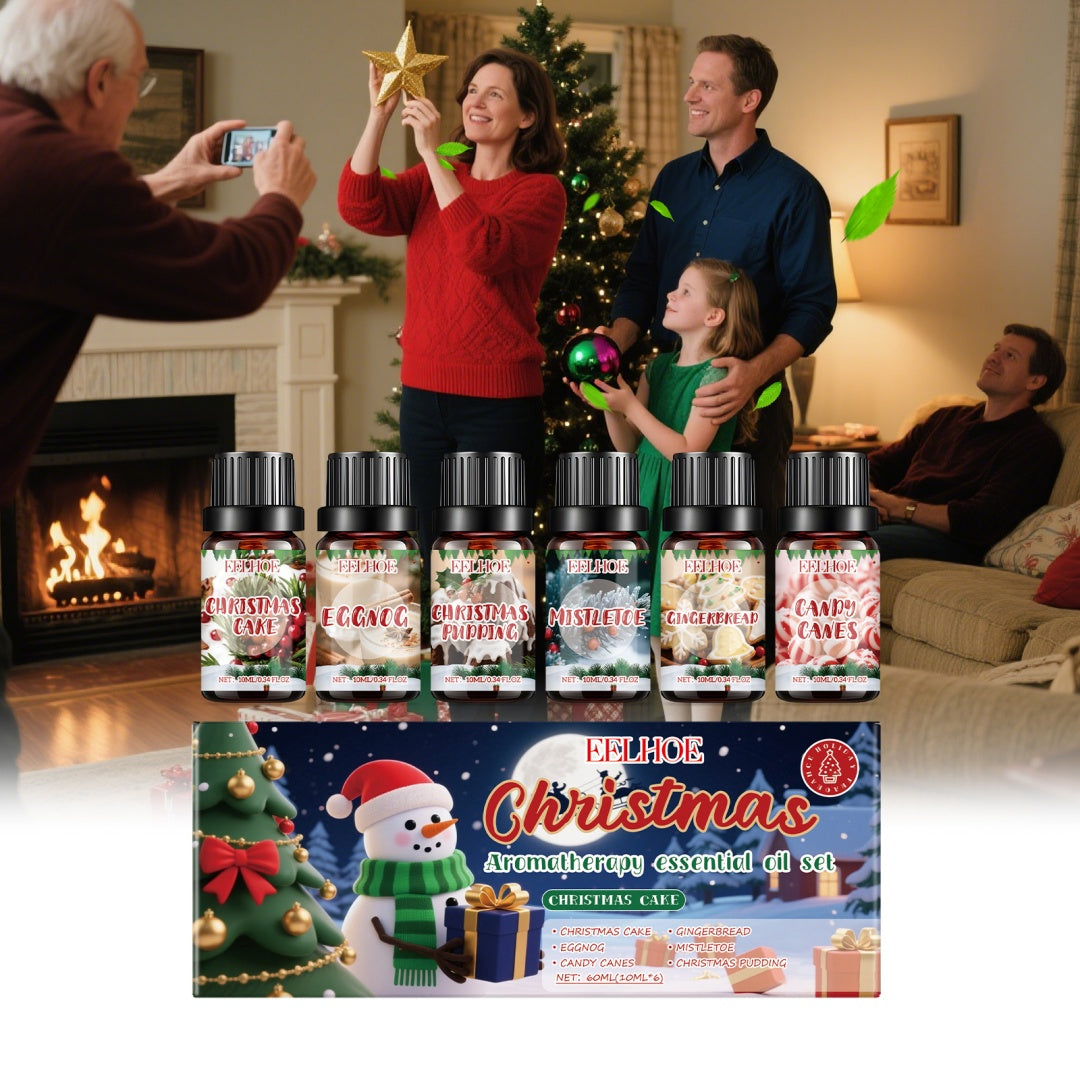 Gaveeske med seks juleduftoljer