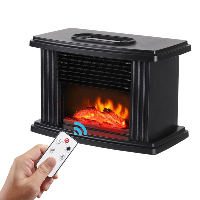 Elektrisk peis i europeisk stil med LED-flammer og fjernkontroll