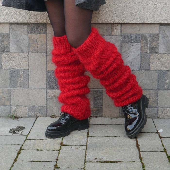 Varmeriket Tykke legvarmere i lodden strikk med slouchlook