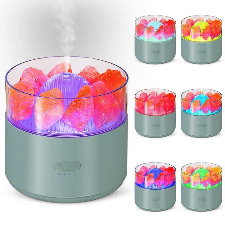 Aroma diffuser med krystallsalt, kald tåke og nattlys