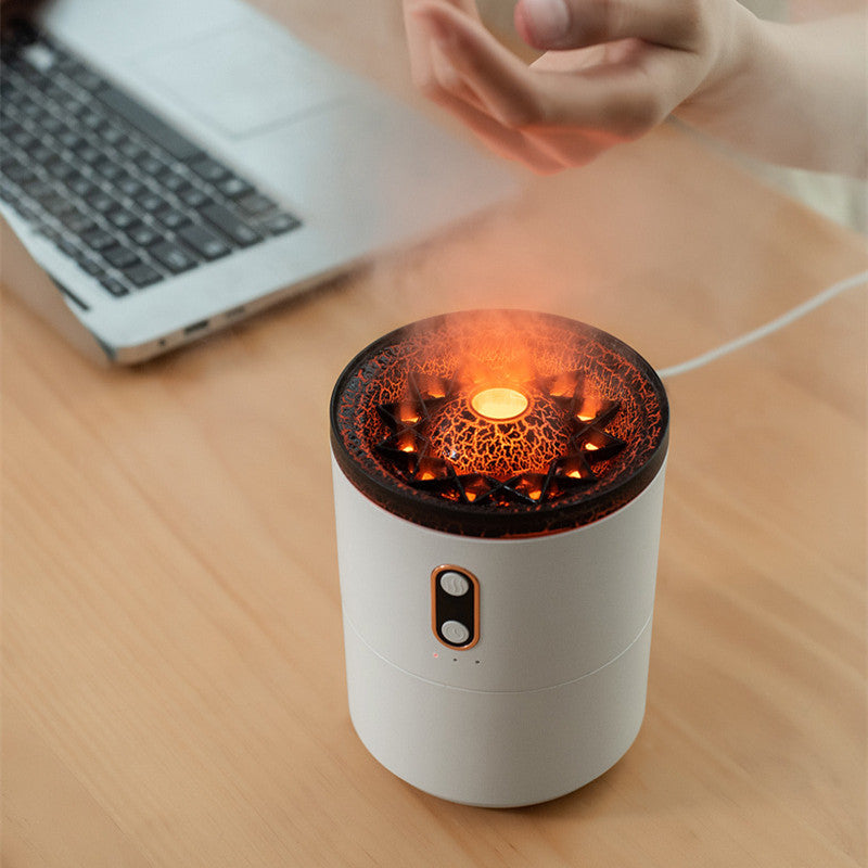 Vulkan flamme diffuser – aroma luftfukter med nattlys