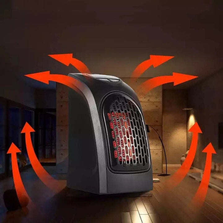Liten varmeovn med flammeeffekt, 500 W og tre trinn