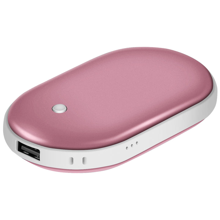 Håndvarmer og powerbank 5000 mAh, varmer begge sider