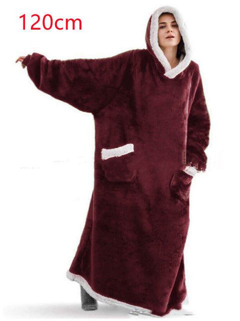 Oversized hettegenser-pledd med lommer – supermyk og varm