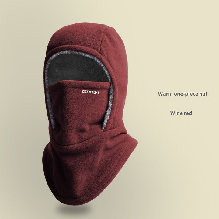 Balaklava i fleece med hette og skjerf – myk og vindtett