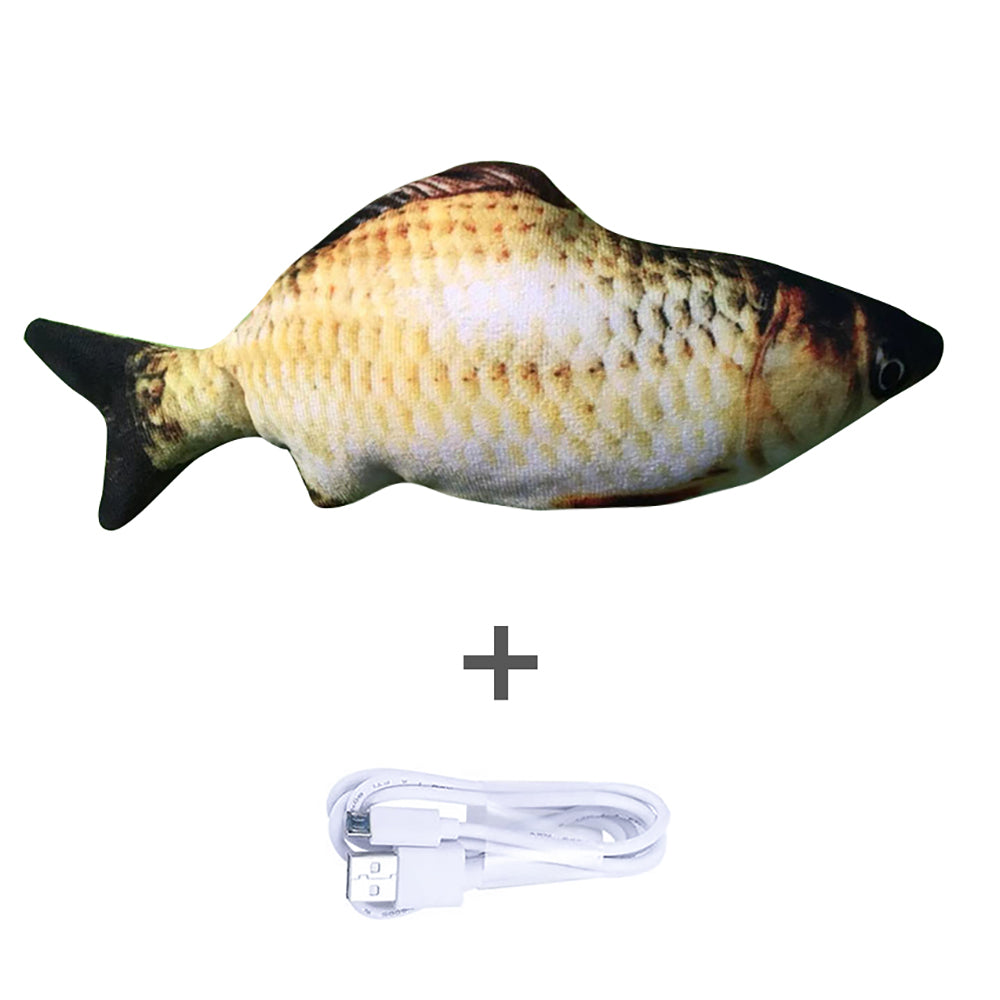 Sprellende plysjfisk katteleke