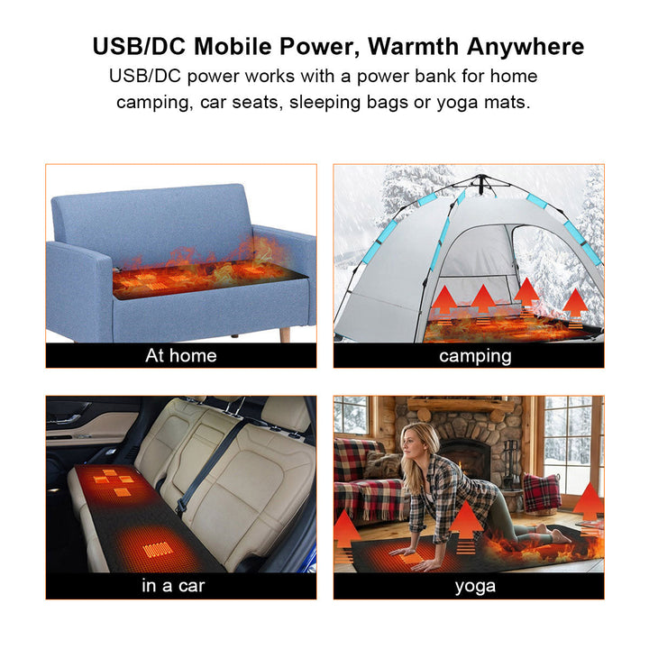 Varmeriket™ USB-varmepute med 5 varmesoner og rask oppvarming