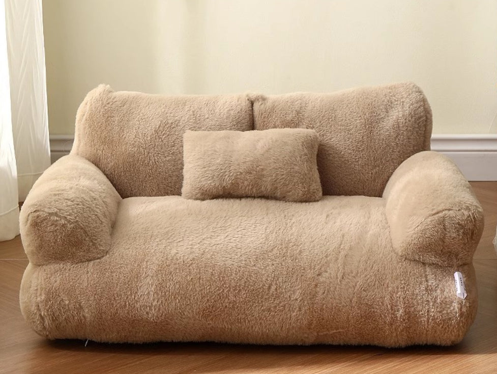 Kattesofa i plysj med pute