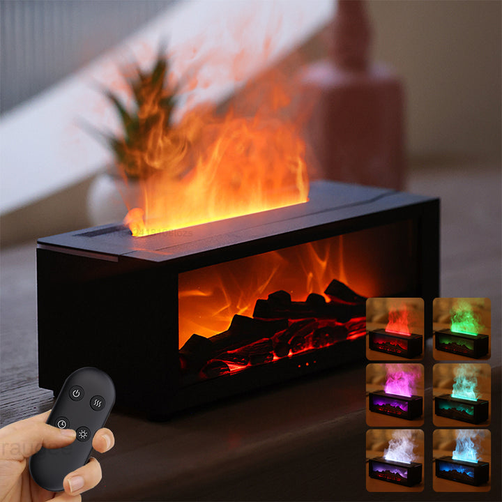 Aromadiffuser med flammeeffekt – luftfukter med 7 farger