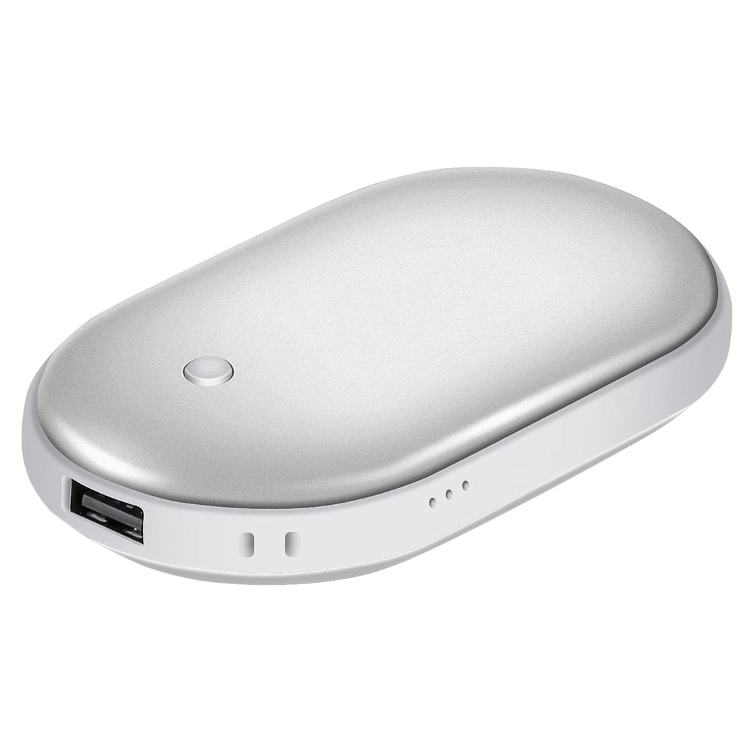Håndvarmer og powerbank 5000 mAh, varmer begge sider