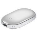 Håndvarmer og powerbank 5000 mAh, varmer begge sider
