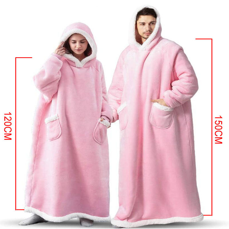 Oversized hettegenser-pledd med lommer – supermyk og varm