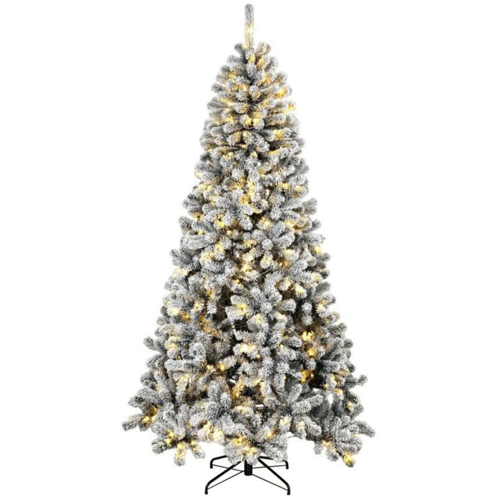 Varmeriket Snødekt nordfuru juletre 183 cm med 250 varme lys