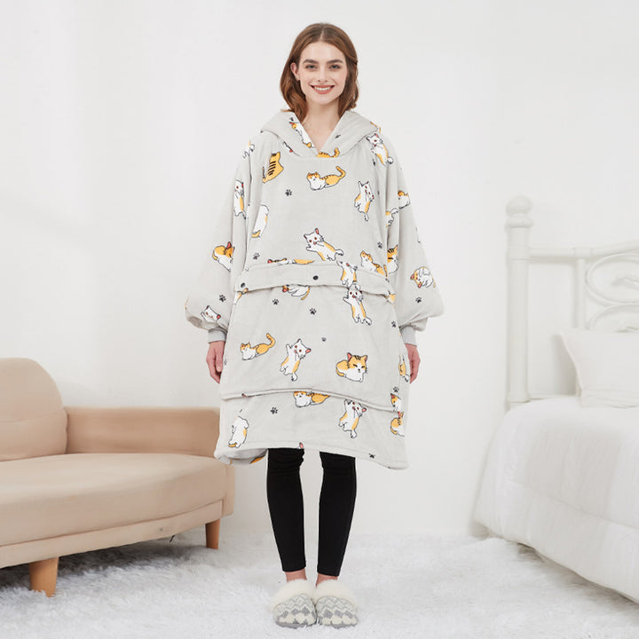 Pleddgenser med varme – USB-oppvarmet oversized hoodie