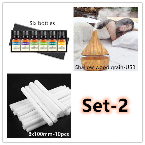 Aroma diffuser i treimitasjon med LED-lys – stille damp