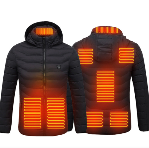 Varmeriket Varmejakke i softshell med avtakbar hette og 2–9 varmesoner
