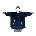Teppe med ermer og hette i tykk flanell, onesize