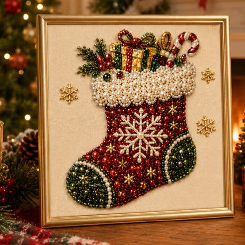 Varmeriket Diamantmaling med perler og julemotiv