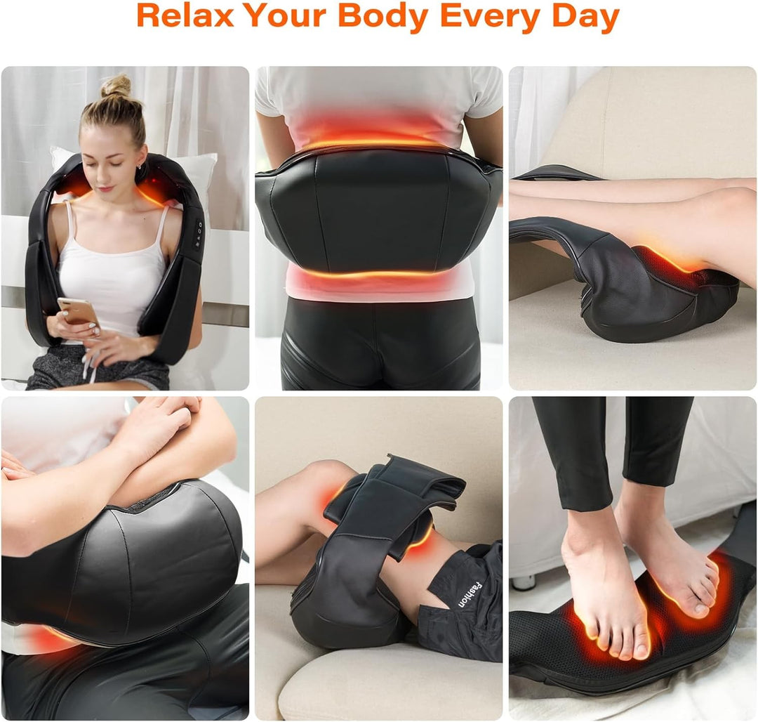 Shiatsu nakkemassasje med varme og elting for nakke og rygg