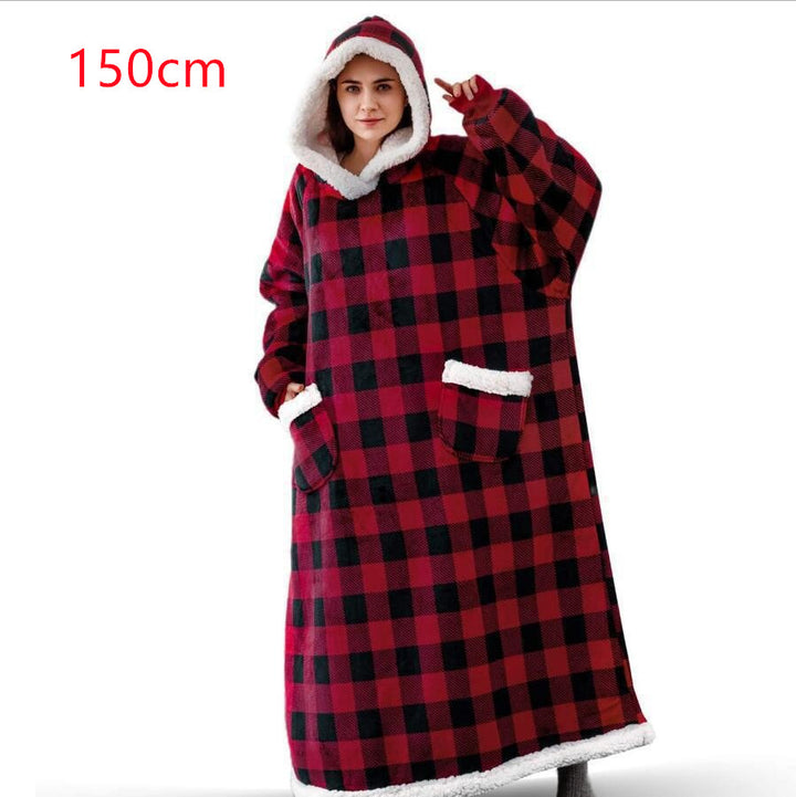 Oversized hettegenser-pledd med lommer – supermyk og varm