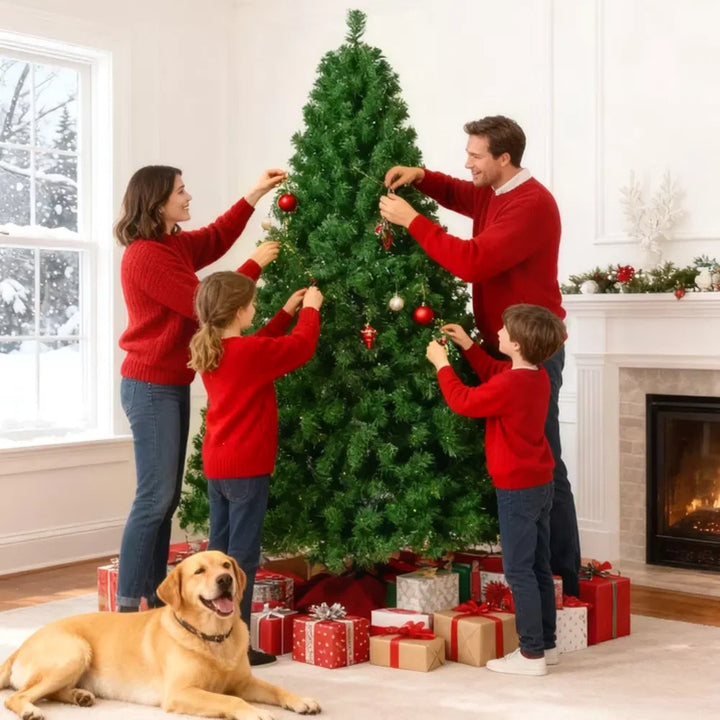 Grønt kunstig juletre uten pynt
