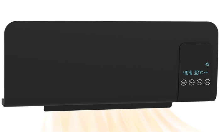 Varmeriket Svart veggvifteovn 2000 W med termostat og timer