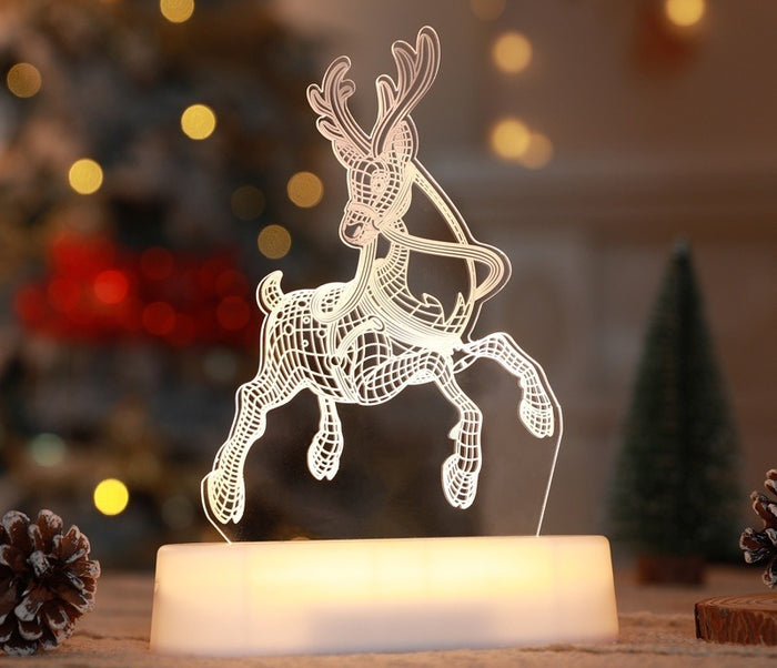 Varmeriket Akryl-julelampe med 3D-motiv og varmhvitt lys
