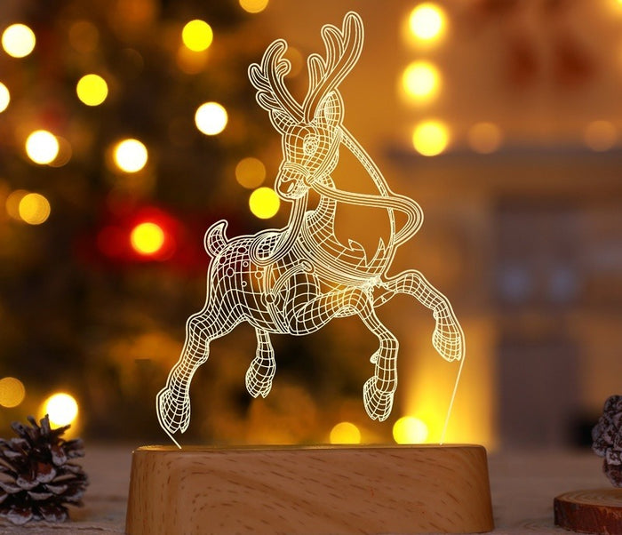 Varmeriket Akryl-julelampe med 3D-motiv og varmhvitt lys