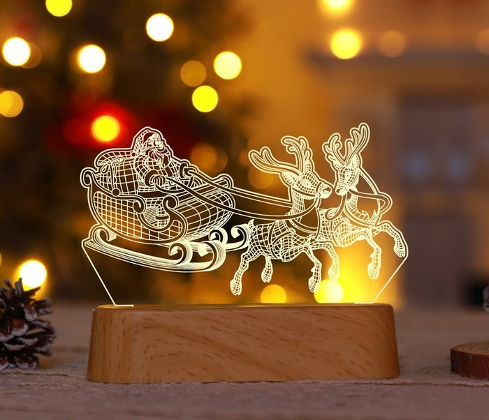 Varmeriket Akryl-julelampe med 3D-motiv og varmhvitt lys