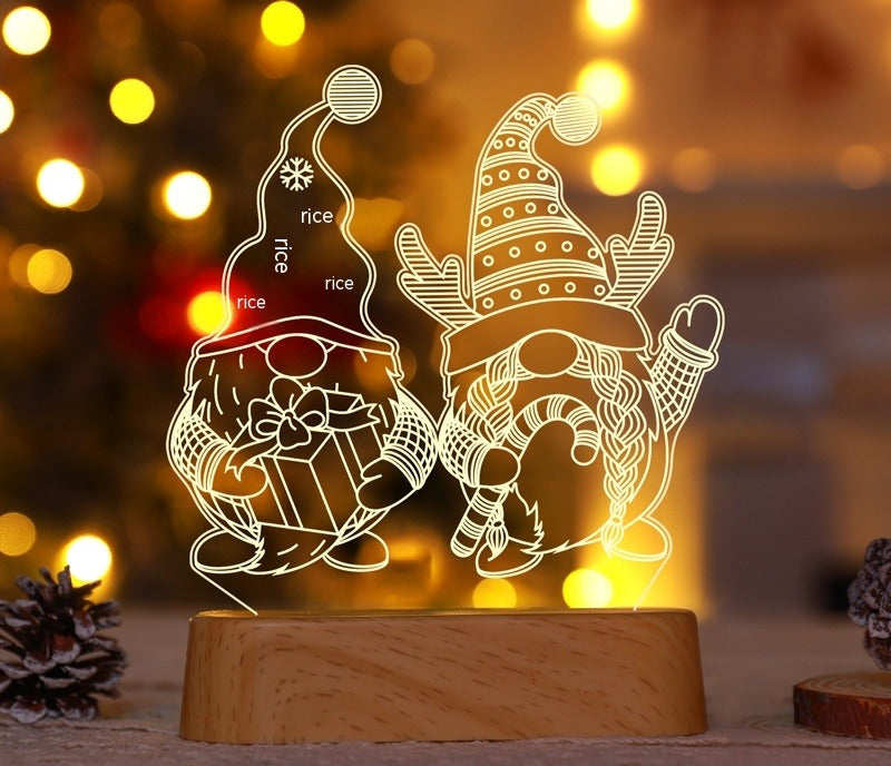 Akryllampe med gravert juletre