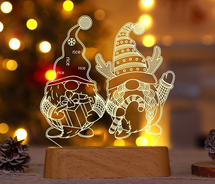 Akryllampe med gravert juletre