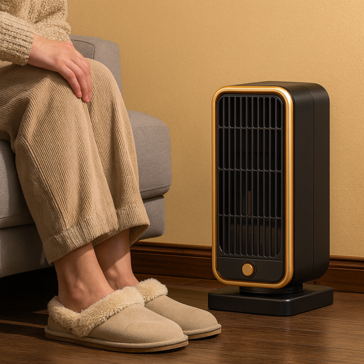 Varmeriket™ Firkantet keramisk varmeovn 500W, stille med veltevern