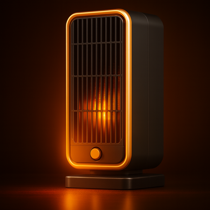 Varmeriket™ Firkantet keramisk varmeovn 500W, stille med veltevern