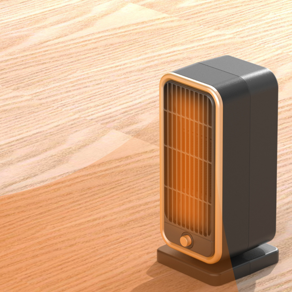 Varmeriket™ Firkantet keramisk varmeovn 500W, stille med veltevern