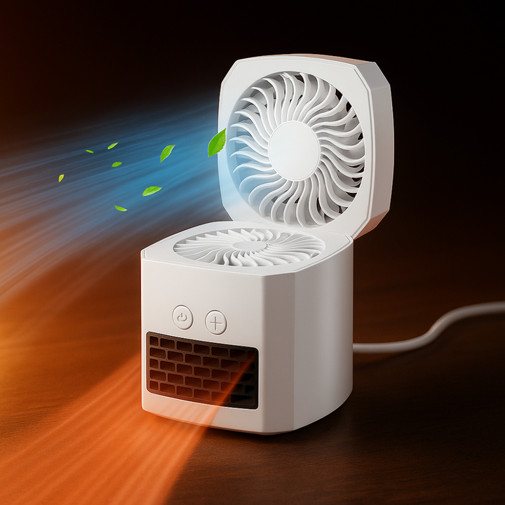 Varmeriket™ Firkantet mini varmeovn 400W for pulten, stille og lett