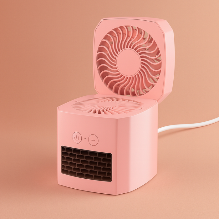 Varmeriket™ Firkantet mini varmeovn 400W for pulten, stille og lett
