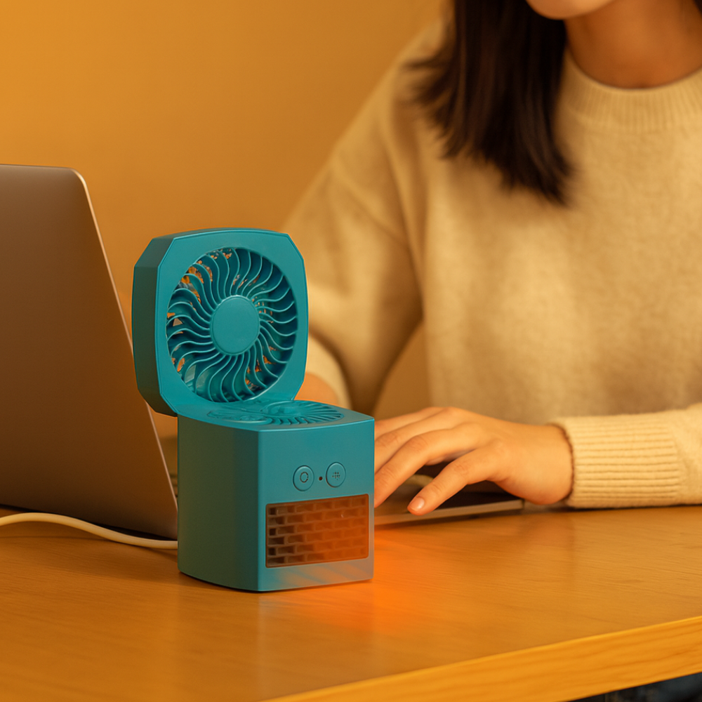 Varmeriket™ Firkantet mini varmeovn 400W for pulten, stille og lett