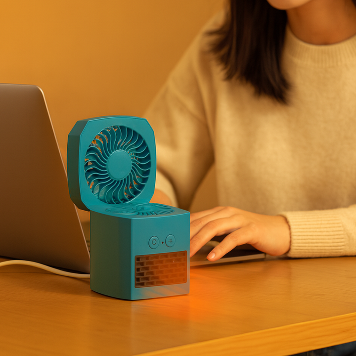 Varmeriket™ Firkantet mini varmeovn 400W for pulten, stille og lett