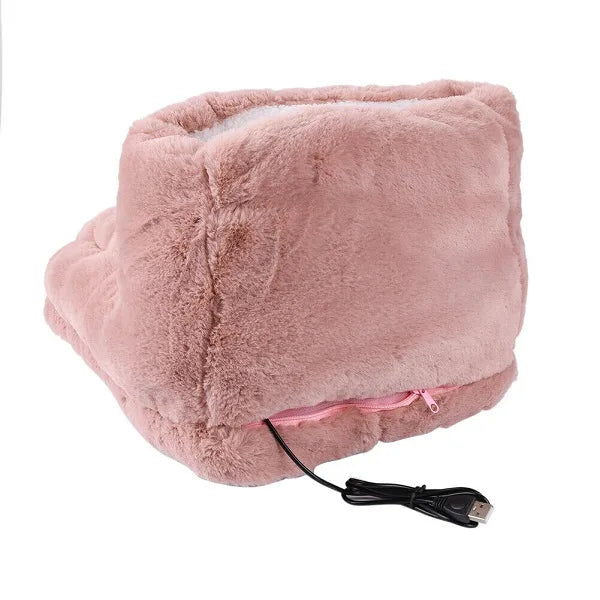 Varmeriket™ Elektrisk fotvarmer med USB og myk fleece, 3 varmenivåer