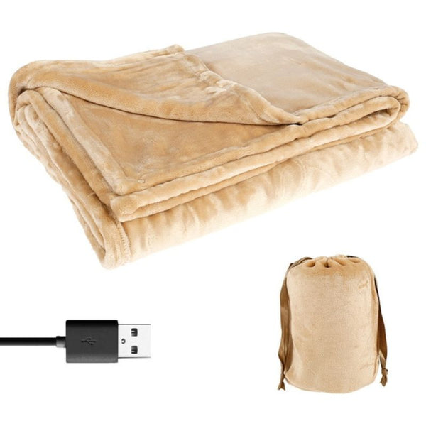 Varmeriket™ Stort USB-varmeteppe i myk flanell med plass til to