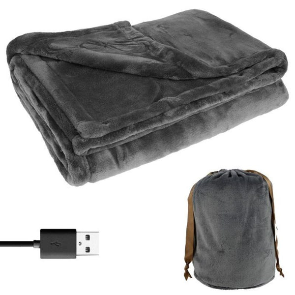 Varmeriket™ Stort USB-varmeteppe i myk flanell med plass til to