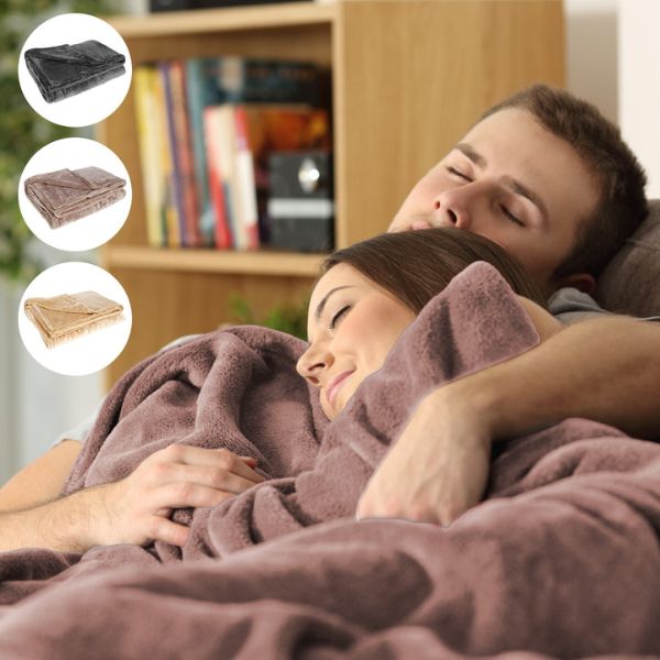 Varmeriket™ Stort USB-varmeteppe i myk flanell med plass til to
