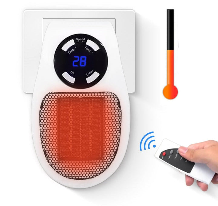 Varmeriket™ Liten varmeovn 500 W med LED-skjerm og timer