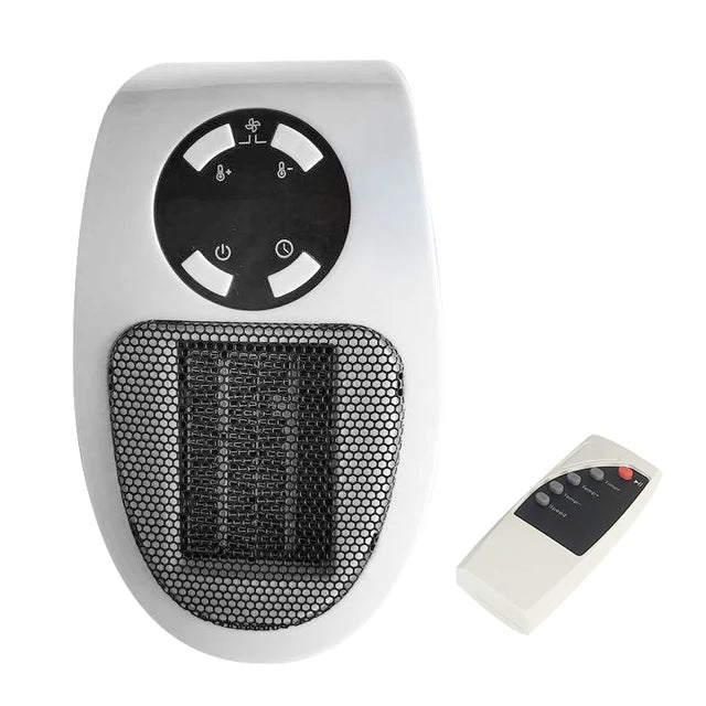 Varmeriket™ Mini varmeovn for stikkontakt med fjernkontroll og timer
