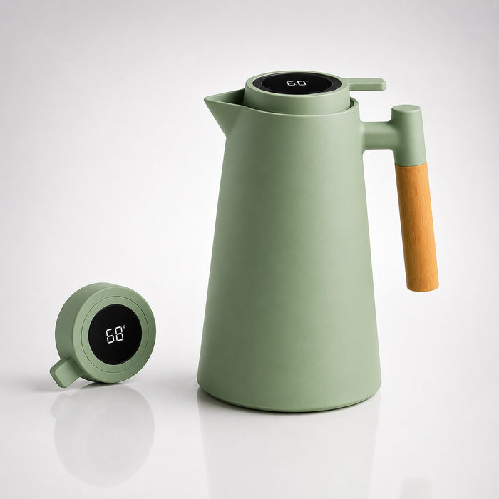 Varmeriket™ Termos 1 liter med temperaturdisplay i lokket og dryppfri tut