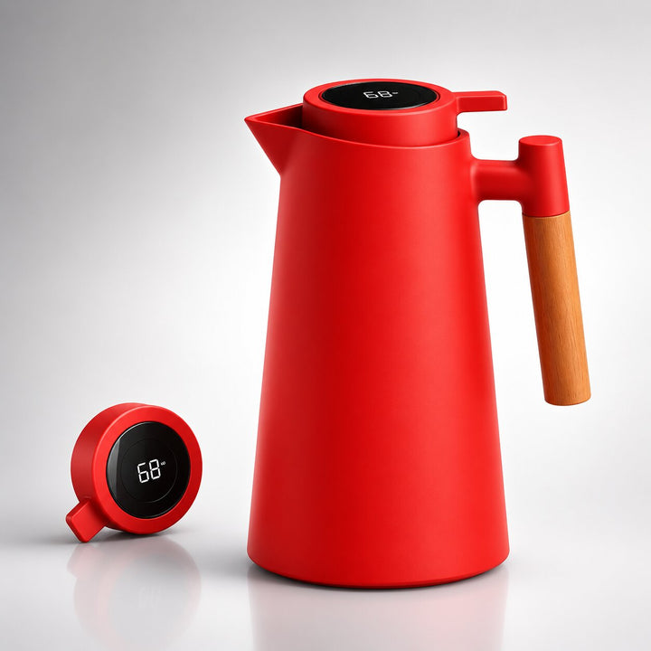 Varmeriket™ Termos 1 liter med temperaturdisplay i lokket og dryppfri tut