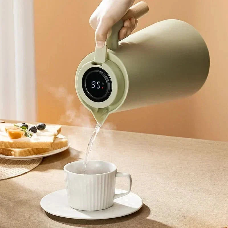 Varmeriket™ Termos 1 liter med temperaturdisplay i lokket og dryppfri tut